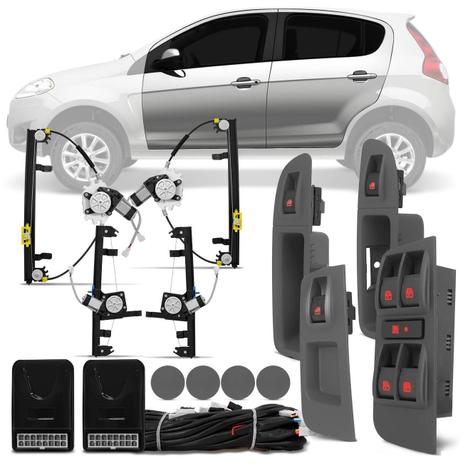 Kit Vidro Elétrico Fiat Novo Palio 2012 2013 2014 2015 2016 2017 2018 4 Portas Sensorizado Completo - Dial Menor preço em Kit Vidro Elétrico Fiat Novo Palio 2012 2013 2014 2015 2016 2017 2018 4 Portas Sensorizado Completo - Dial