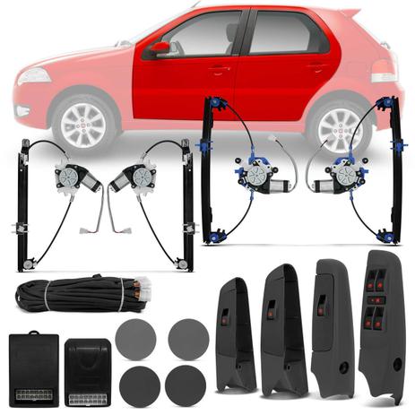 Kit Vidro Elétrico Fiat Palio 2006 2007 2008 2009 2010 2011 Sensorizado 4 Portas Completo - Dial Menor preço em Kit Vidro Elétrico Fiat Palio 2006 2007 2008 2009 2010 2011 Sensorizado 4 Portas Completo - Dial