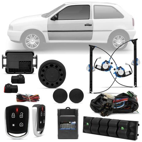 Kit Vidro Elétrico Gol G2 Special 2001 2002 Gol G3 City 2003 A 2005 2 Portas + Alarme Pósitron - Kit Segurança Menor preço em Kit Vidro Elétrico Gol G2 Special 2001 2002 Gol G3 City 2003 A 2005 2 Portas + Alarme Pósitron - Kit Segurança