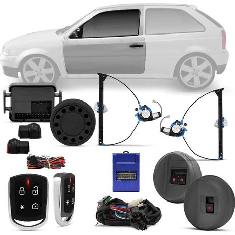 Kit Vidro Elétrico Gol G4 2006 A 2013 2 Portas Moldura Grafite + Alarme Pósitron Bluetooth - Kit Segurança Menor preço em Kit Vidro Elétrico Gol G4 2006 A 2013 2 Portas Moldura Grafite + Alarme Pósitron Bluetooth - Kit Segurança