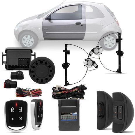 Kit Vidro Elétrico Sensorizado Ford Ka 1997 A 2003 2 Portas + Alarme Pósitron Cyber PX360BT - Kit Segurança Menor preço em Kit Vidro Elétrico Sensorizado Ford Ka 1997 A 2003 2 Portas + Alarme Pósitron Cyber PX360BT - Kit Segurança