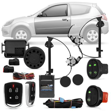 Kit Vidro Elétrico Sensorizado Ford Ka 2004 A 2007 2 Portas + Alarme Pósitron Cyber PX360BT - Prime Menor preço em Kit Vidro Elétrico Sensorizado Ford Ka 2004 A 2007 2 Portas + Alarme Pósitron Cyber PX360BT - Prime