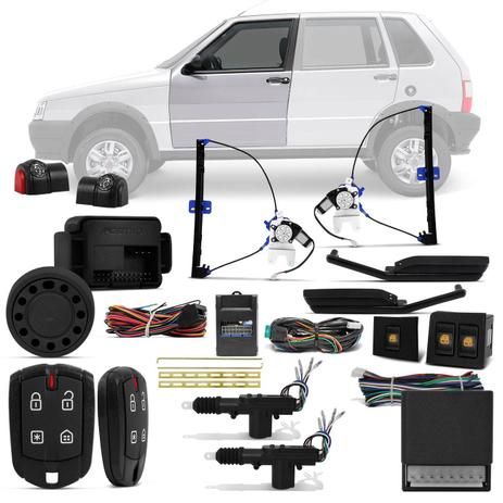 Kit Vidro Elétrico Uno Fiorino 2004 a 2013 Sensorizado 4 Portas + Alarme Pósitron e Trava Elétrica - Prime Menor preço em Kit Vidro Elétrico Uno Fiorino 2004 a 2013 Sensorizado 4 Portas + Alarme Pósitron e Trava Elétrica - Prime