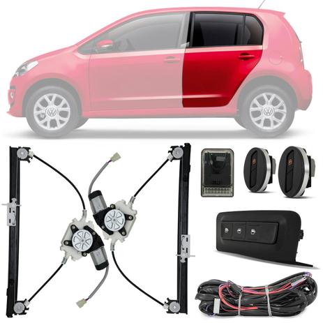 Kit Vidro Elétrico Volkswagen Up 2014 2015 2016 2017 Traseiro Sensorizado Botões Com LED Âmbar - Dial Menor preço em Kit Vidro Elétrico Volkswagen Up 2014 2015 2016 2017 Traseiro Sensorizado Botões Com LED Âmbar - Dial