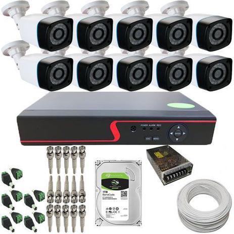 kit Vigilância 10 Câmeras Infravermelho AHD 1.3 Megapixel 720p + DVR 16 Canais Multi HD - Dvr power Menor preço em kit Vigilância 10 Câmeras Infravermelho AHD 1.3 Megapixel 720p + DVR 16 Canais Multi HD - Dvr power