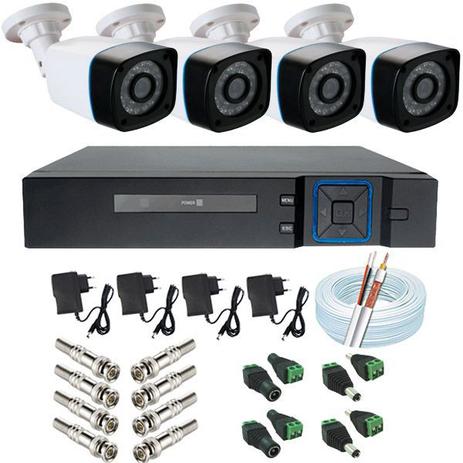 Kit Vigilância 4 Câmeras Bullet Anko 1.3 Megapixel 720p 24 leds Infravermelho + DVR Anko 4 Canais Menor preço em Kit Vigilância 4 Câmeras Bullet Anko 1.3 Megapixel 720p 24 leds Infravermelho + DVR Anko 4 Canais