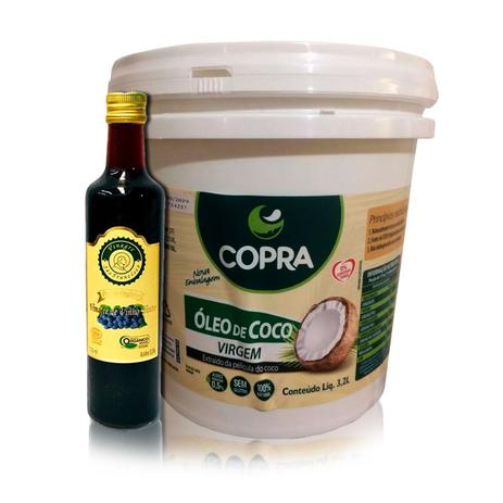 Kit Vinagre Orgânico 500ml + Balde Óleo de Coco Virgem - São Francisco/ Copra Menor preço em Kit Vinagre Orgânico 500ml + Balde Óleo de Coco Virgem - São Francisco/ Copra