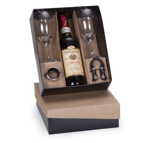 Kit Vinho Italiano Chianti Bellosguardo 375ml + 2 taças + 2 acessórios - Shop quality Menor preço em Kit Vinho Italiano Chianti Bellosguardo 375ml + 2 taças + 2 acessórios - Shop quality