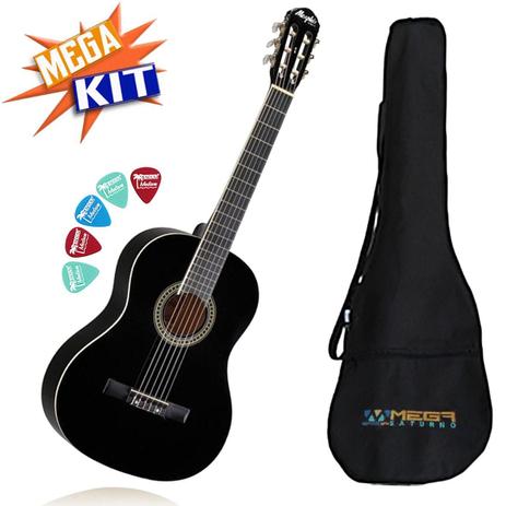 KIT Violão Acústico Nylon Clássico Ac39 BK Tagima Menor preço em KIT Violão Acústico Nylon Clássico Ac39 BK Tagima