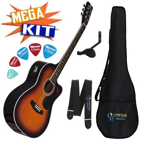 KIT Violão Eletrico Aço GE-21 SB Capa P C S Harmonics é ruim? KIT Violão Eletrico Aço GE-21 SB Capa P C S Harmonics é boa?