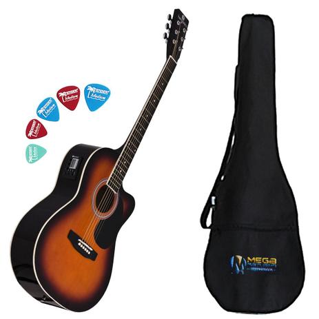 KIT Violão Eletrico Aço GE-21 SB Capa+Palhetas HARMONICS é boa?