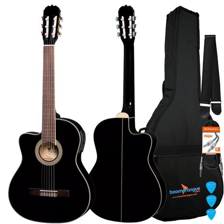 Kit Violão Elétrico Canhoto Clássico Nylon CH800 BK LH Eagle Completo Menor preço em Kit Violão Elétrico Canhoto Clássico Nylon CH800 BK LH Eagle Completo