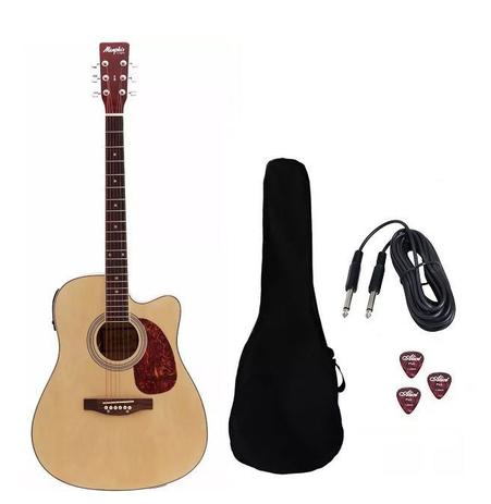Kit Violão Elétrico MD18 Tagima Memphis NT Capa Cabo Palheta Menor preço em Kit Violão Elétrico MD18 Tagima Memphis NT Capa Cabo Palheta