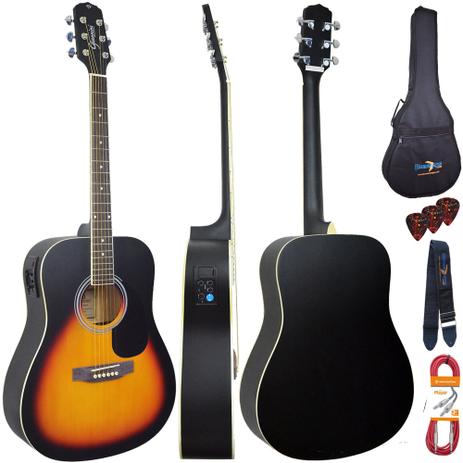 Kit Violão Eletroacústico Folk GD1 VSB Vintage Sunburst Giannini Completo é boa?