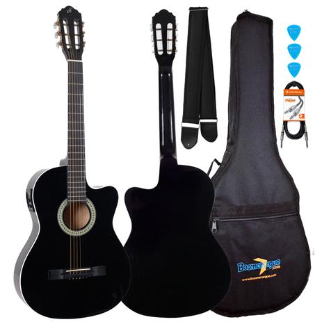 Kit Violão Flat Eletroacústico SF14 BK Aço Giannini Completo Menor preço em Kit Violão Flat Eletroacústico SF14 BK Aço Giannini Completo