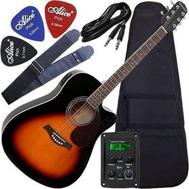 Kit Violão Folk Aço Eletroacústico Gf1r Giannini 3ts Menor preço em Kit Violão Folk Aço Eletroacústico Gf1r Giannini 3ts