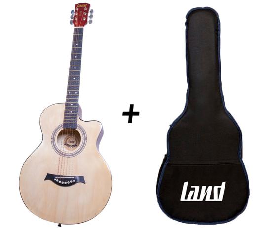 Kit violão land acustico aço natural la-39 na capa Menor preço em Kit violão land acustico aço natural la-39 na capa