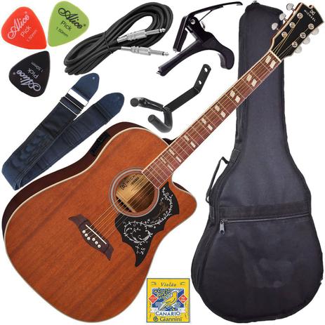 Kit Violão Michael Elétrico Folk Cutaway Vm925 Dtc Mahogany Menor preço em Kit Violão Michael Elétrico Folk Cutaway Vm925 Dtc Mahogany