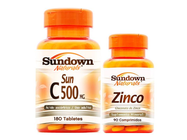Menor preço em Kit Vitamina C 180 Cáps + Zinco 90 Cáps Sundown - Sundown naturals vitaminas