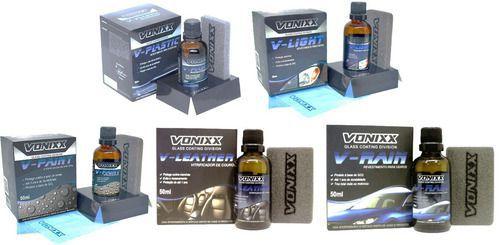 Kit Vitrificador V-plastic V-light V-paint V-rain V-leather - Vonixx Menor preço em Kit Vitrificador V-plastic V-light V-paint V-rain V-leather - Vonixx