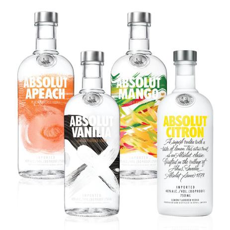 Kit Vodka Absolut Flavors Completo - Drinks&Co Menor preço em Kit Vodka Absolut Flavors Completo - Drinks&Co