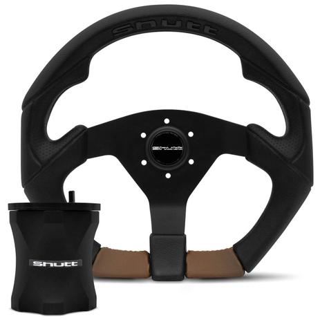 Kit Volante Esportivo Shutt S3R Preto e Marrom + Cubo Maxx Gol Saveiro Parati G3 G4 1994 a 2010 Menor preço em Kit Volante Esportivo Shutt S3R Preto e Marrom + Cubo Maxx Gol Saveiro Parati G3 G4 1994 a 2010