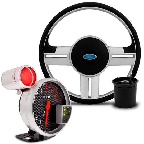 Kit volante rallye f-100 f-75 f-250 + velocimetro carbono - Sp acessórios Menor preço em Kit volante rallye f-100 f-75 f-250 + velocimetro carbono - Sp acessórios