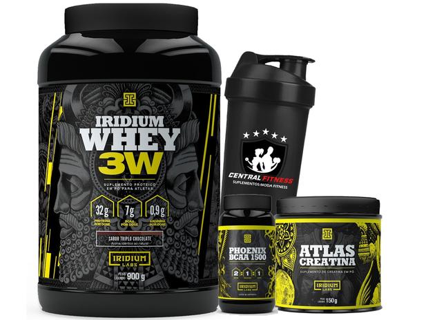 Kit Whey 3w 900g + Bcaa 90Cps + Creatina150g + Coq - Iridium - Iridium labs Menor preço em Kit Whey 3w 900g + Bcaa 90Cps + Creatina150g + Coq - Iridium - Iridium labs