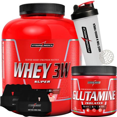 Kit Whey 3w Super 1,8kg + Glutamina Isolates 150g - Integral - Integral medica Menor preço em Kit Whey 3w Super 1,8kg + Glutamina Isolates 150g - Integral - Integral medica