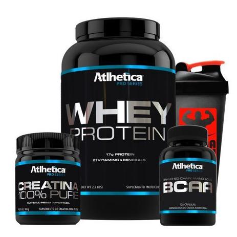 Kit Whey Chocolate + Bcaa + Creatina + Coq - Atlhetica - Atlhetica nutrition Menor preço em Kit Whey Chocolate + Bcaa + Creatina + Coq - Atlhetica - Atlhetica nutrition