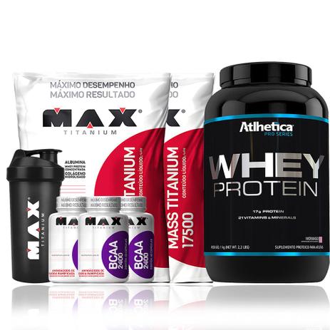Kit Whey Pro + 2x Hipercalórico + 3x Bcaa + Coq - Atlhetica Menor preço em Kit Whey Pro + 2x Hipercalórico + 3x Bcaa + Coq - Atlhetica