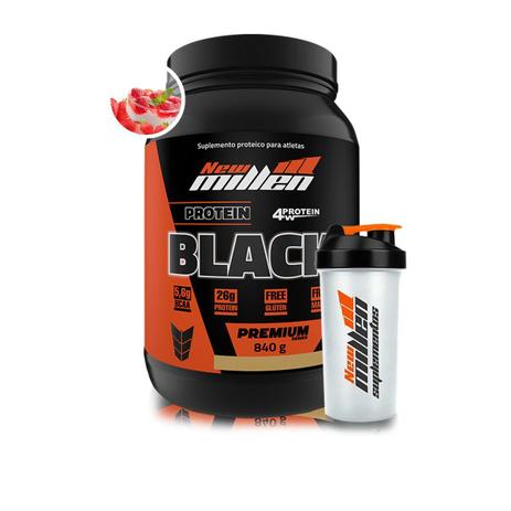 Kit Whey Protein Black 840g + Coqueteleira - New Millen Menor preço em Kit Whey Protein Black 840g + Coqueteleira - New Millen