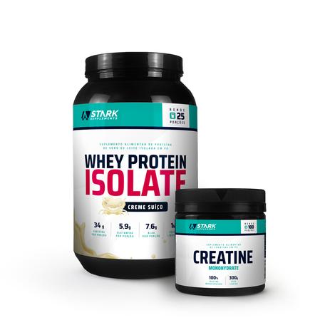 Kit Whey Protein Isolate (1 Kg) + Creatine Monohydrate (300 g) - Stark Supplements Menor preço em Kit Whey Protein Isolate (1 Kg) + Creatine Monohydrate (300 g) - Stark Supplements