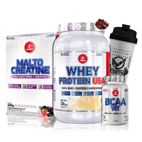 Kit Whey Protein USA 907g + amlto Creatine + Bcaa VIt + COq - Midway - Midway labs Menor preço em Kit Whey Protein USA 907g + amlto Creatine + Bcaa VIt + COq - Midway - Midway labs