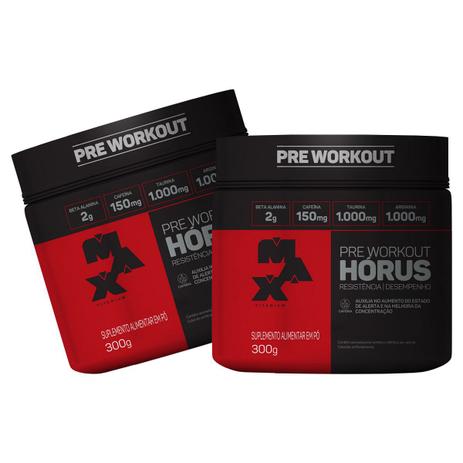 Kit X2 Horus Pre-workout 300g Max Titanium Menor preço em Kit X2 Horus Pre-workout 300g Max Titanium