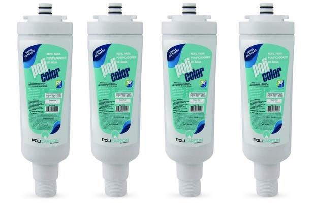 Kit X4 Refil Filtro Policarbon Policolor Para Purificador De Água Colormaq Menor preço em Kit X4 Refil Filtro Policarbon Policolor Para Purificador De Água Colormaq