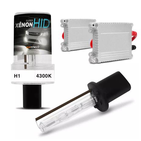 Kit Xênon Completo H1 4300K 12V 35W Tonalidade Branca com Reator Função Anti Flicker - Prime Menor preço em Kit Xênon Completo H1 4300K 12V 35W Tonalidade Branca com Reator Função Anti Flicker - Prime
