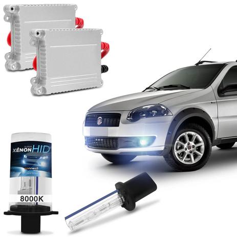 Menor preço em Kit Xênon Completo H1 8000K Palio Weekend Trekking 09 a 13 Tonalidade Azulada Reator Anti Flicker - Prime