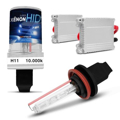 Kit Xênon Completo H11 10000K 35W 12V Lâmpada Tonalidade Azul Violeta e Reator Função Anti Flicker - Prime Menor preço em Kit Xênon Completo H11 10000K 35W 12V Lâmpada Tonalidade Azul Violeta e Reator Função Anti Flicker - Prime