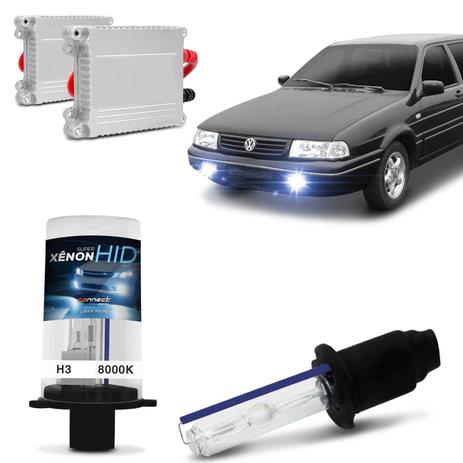 Menor preço em Kit Xênon Completo H3 8000K Farol Milha Santana 84 A 06 Tonalidade Azulada Reator Anti Flicker - Prime