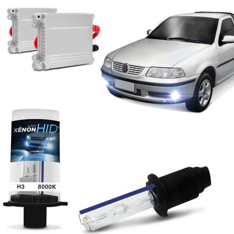 Menor preço em Kit Xênon Completo H3 8000K Farol Milha Saveiro G3 00 A 05 Tonalidade Azulada Reator Anti Flicker - Prime