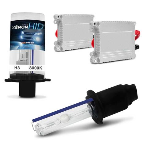 Menor preço em Kit Xênon Completo H3 8000K Tonalidade Azul com Reator Função Anti Flicker - Prime