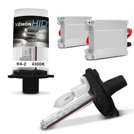 Kit Xênon Completo H4-2 4300K 35W 12V Lâmpada Tonalidade Branca e Reator Função Anti Flicker - Prime Menor preço em Kit Xênon Completo H4-2 4300K 35W 12V Lâmpada Tonalidade Branca e Reator Função Anti Flicker - Prime