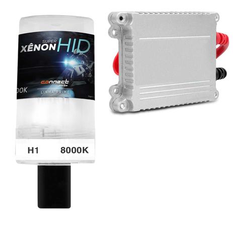 Kit Xênon Moto Completo H1 8000K 35W 12V Lâmpada Tonalidade Azulada e Reator Função Anti Flicker - Prime Menor preço em Kit Xênon Moto Completo H1 8000K 35W 12V Lâmpada Tonalidade Azulada e Reator Função Anti Flicker - Prime