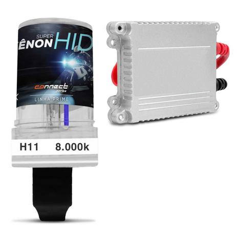 Kit Xênon Moto Completo H11 8000K 35W 12V Lâmpada com Tonalidade Azul e Reator Função Anti Flicker - Prime Menor preço em Kit Xênon Moto Completo H11 8000K 35W 12V Lâmpada com Tonalidade Azul e Reator Função Anti Flicker - Prime