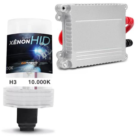 Kit Xênon Moto Completo H3 10000K 35W 12V Tonalidade Azul Violeta com Reator Função Anti Flicker - Prime Menor preço em Kit Xênon Moto Completo H3 10000K 35W 12V Tonalidade Azul Violeta com Reator Função Anti Flicker - Prime