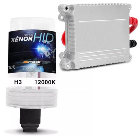 Kit Xênon Moto Completo H3 12000K 12V 35W Tonalidade Azul Violeta Escuro Reator Função Anti Flicker - Prime Menor preço em Kit Xênon Moto Completo H3 12000K 12V 35W Tonalidade Azul Violeta Escuro Reator Função Anti Flicker - Prime