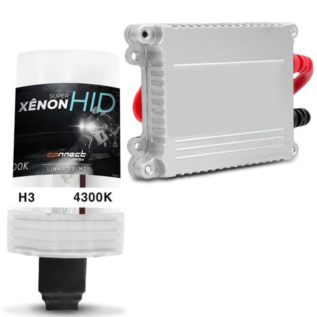 Kit Xênon Moto Completo H3 4300K 35W 12V Tonalidade Branca com Reator Função Anti Flicker - Prime Menor preço em Kit Xênon Moto Completo H3 4300K 35W 12V Tonalidade Branca com Reator Função Anti Flicker - Prime