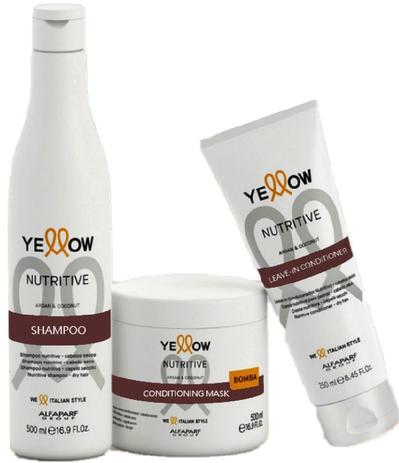 Kit Yellow Nutritive Shampoo 500ml+Mascara 500ml+Leave-in Conditioner 250ml - Yellow alfaparf Menor preço em Kit Yellow Nutritive Shampoo 500ml+Mascara 500ml+Leave-in Conditioner 250ml - Yellow alfaparf