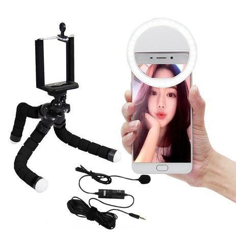 Kit youtuber vlog de celular com ring light microfone e tripe - Greika Menor preço em Kit youtuber vlog de celular com ring light microfone e tripe - Greika